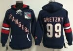 New York Rangers #99 Wayne Gretzky Navy Blue Old Time Heidi NHL Hoodie