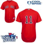 Red Sox #11 Clay Buchholz Red Cool Base 2013 World Series Patch Stitched Jersey