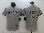 New York Yankees #15 Thurman Munson Grey Flex Base Stitched Jersey
