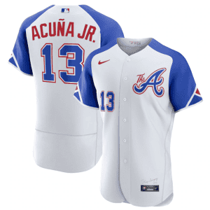 Atlanta Braves #13 Ronald Acuna Jr. White 2023 City Connect Flex Base Stitched Jersey