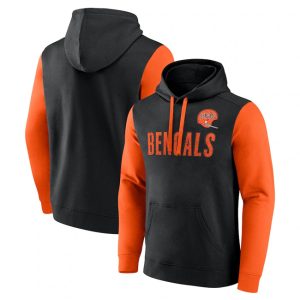 Cincinnati Bengals Black Orange Fleece Pullover Hoodie