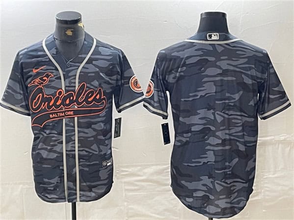 Baltimore Orioles Blank Gray Camo Cool Base Stitched Jersey
