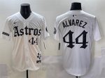Houston Astros #44 Yordan Alvarez White Gothic 'Houston Born Barrio Raised' Limited Stitched Jersey