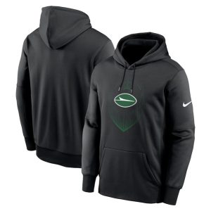New York Jets Black Icon Performance Pullover Hoodie