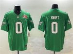 Philadelphia Eagles #0 D'Andre Swift Green 2025 Super Bowl LIX Patch F.U.S.E. Throwback Vapor Untouchable Limited Stitched Jersey
