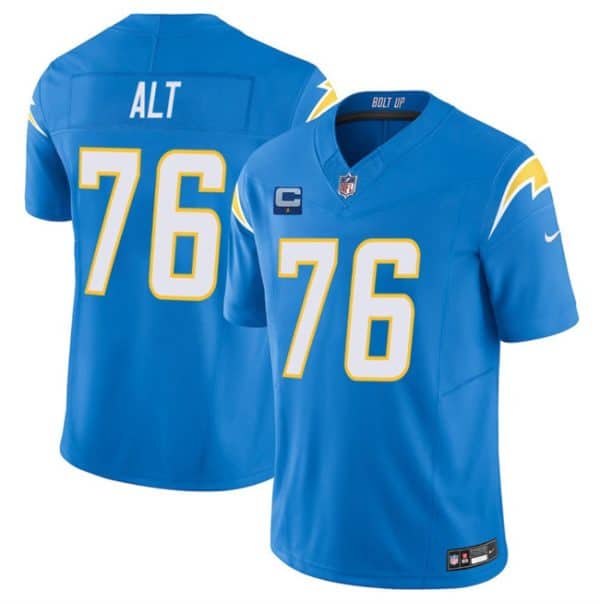 Los Angeles Chargers #76 Joe Alt Blue 2025 F.U.S.E With 1-Star C Patch Vapor Limited Stitched Jersey