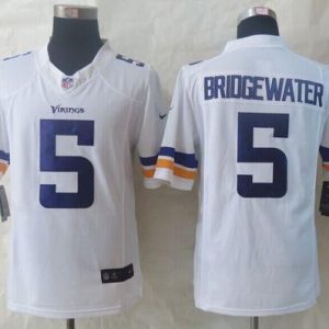 Vikings #5 Teddy Bridgewater White Stitched Limited Nike Jersey