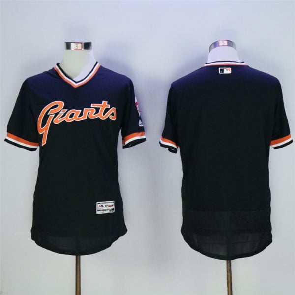 San Francisco Giants Blank Black Throwback Flexbase Stitched Jersey