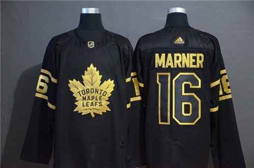 Toronto Maple Leafs #16 Mitchell Marner Black Golden Stitched Jersey