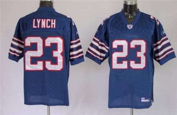 Buffalo Bills #23 Marshawn Lynch Blue Mitchell and Ness Throwback Stitched Jersey