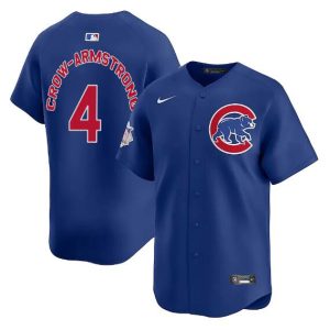 Chicago Cubs #4 Pete Crow-Armstrong Royal Limited Stitched Jersey