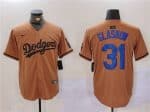 Los Angeles Dodgers #31 Mike Piazza Brown Cool Base Stitched Jersey