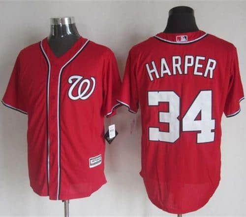 Nationals #34 Bryce Harper Red New Cool Base Stitched Jersey