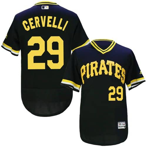 Pirates #29 Francisco Cervelli Black Flexbase Authentic Collection Cooperstown Stitched Jersey