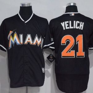 Marlins #21 Christian Yelich Black New Cool Base Stitched Jersey
