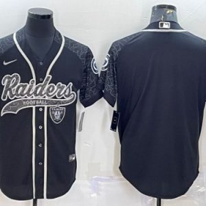 Las Vegas Raiders Blank Black Reflective With Patch Cool Base Stitched Jersey