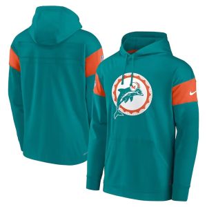 Miami Dolphins Aqua Performance Pullover Hoodie