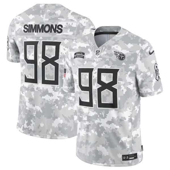 Tennessee Titans #98 Jeffery Simmons Arctic Camo 2024 F.U.S.E. Salute To Service Limited Stitched Jersey