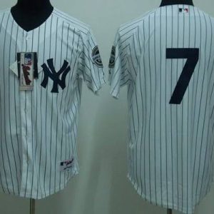 Yankees #7 Mickey Mantle Stitched White Jersey