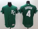 Royals #4 Alex Gordon Green Celtic Flexbase Authentic Collection Stitched Jersey