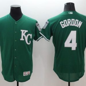 Royals #4 Alex Gordon Green Celtic Flexbase Authentic Collection Stitched Jersey