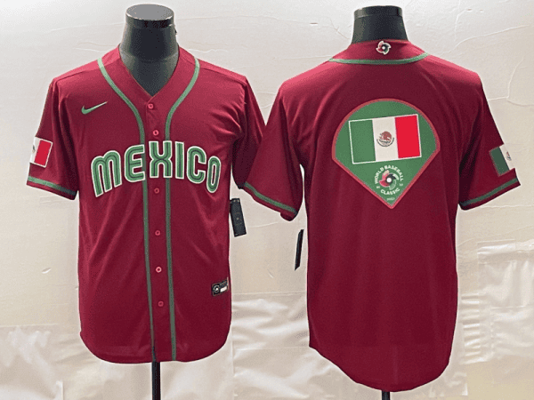 Mexico 2023 Red World Big Logo Classic Stitched Jersey