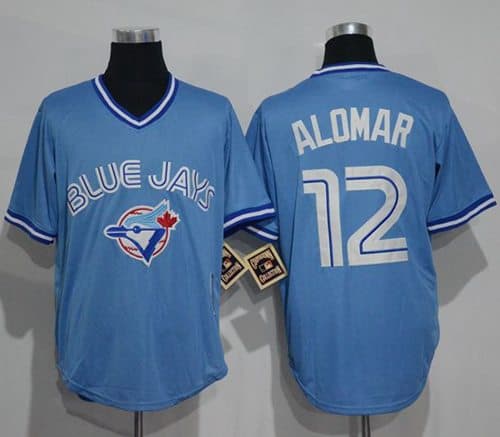 Blue Jays #12 Roberto Alomar Light Blue Cooperstown Throwback Stitched Jersey