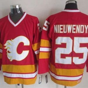 Flames #25 Joe Nieuwendyk Red CCM Throwback Stitched Jersey