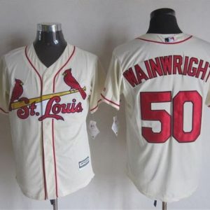 Cardinals #50 Adam Wainwright Cream New Cool Base Stitched Jersey