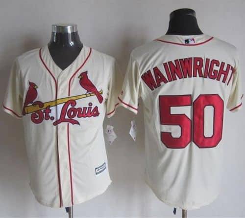 Cardinals #50 Adam Wainwright Cream New Cool Base Stitched Jersey