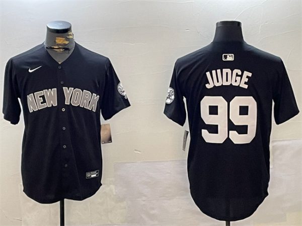 New York Yankees #99 Aaron Judge Black With Patch Limited Stitched Jersey