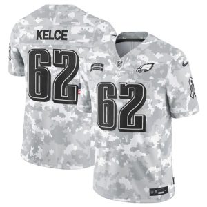 Philadelphia Eagles #62 Jason Kelce 2024 F.U.S.E Arctic Camo Salute To Service Limited Stitched Jersey