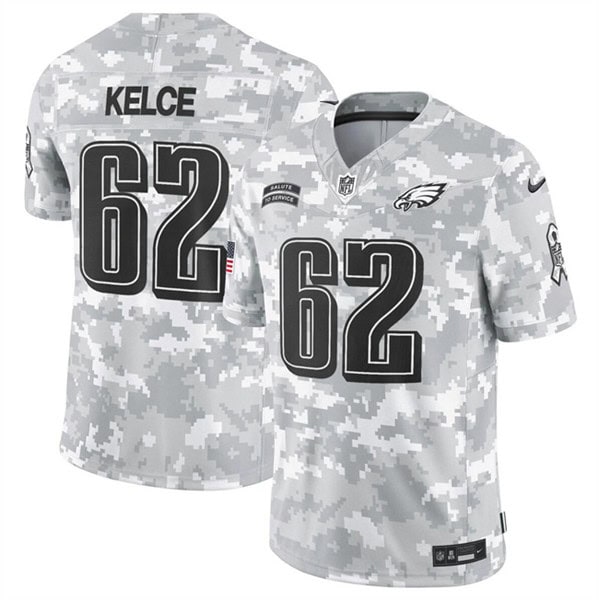 Philadelphia Eagles #62 Jason Kelce 2024 F.U.S.E Arctic Camo Salute To Service Limited Stitched Jersey