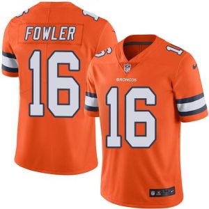 Broncos #16 Bennie Fowler Orange Stitched Limited Rush Nike Jersey