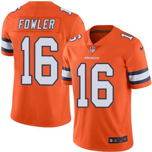 Broncos #16 Bennie Fowler Orange Stitched Limited Rush Nike Jersey