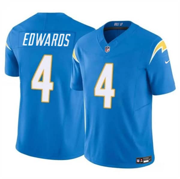 Los Angeles Chargers #4 Gus Edwards Light Blue 2024 F.U.S.E. Vapor Limited Stitched Jersey