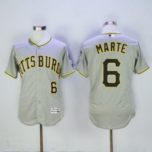 Pirates #6 Starling Marte Grey Flexbase Authentic Collection Stitched Jersey