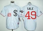 White Sox #49 Chris Sale White(Black Strip) Cooperstown Stitched Jersey