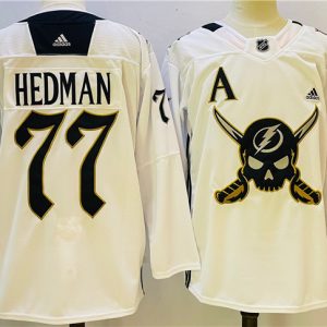 Tampa Bay Lightning #77 Pat Maroon White Stitched Jersey