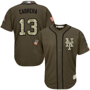 Mets #13 Asdrubal Cabrera Green Salute To Service Stitched Jersey