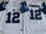 Dallas Cowboys #12 Roger Staubach White Throwback Stitched Jersey