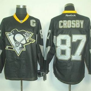 Penguins #87 Sidney Crosby Black Ice Stitched Jersey