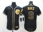 Chicago Cubs #9 Javier Baez Black Golden Flex Base Stitched Jersey