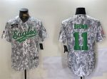 Philadelphia Eagles #11 A. J. Brown 2024 Arctic Camo Salute To Service Stitched Jersey