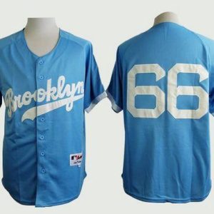 Dodgers #66 Yasiel Puig Light Blue Cooperstown Stitched Jersey