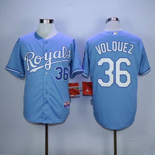 Royals #36 Edinson Volquez Light Blue Alternate 1 Cool Base Stitched Jersey