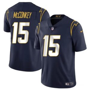 Los Angeles Chargers #15 Ladd McConkey Navy 2024 Draft Vapor Limited Stitched Jersey
