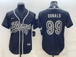 Los Angeles Rams #99 Aaron Donald Black Reflective With Patch Cool Base Stitched Jersey