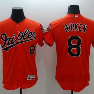 Orioles #8 Cal Ripken Orange Flexbase Authentic Collection Stitched Jersey