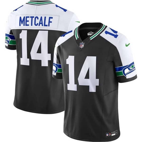 Seattle Seahawks #14 DK Metcalf Black 2023 F.U.S.E. Vapor Throwback Limited Stitched Jersey